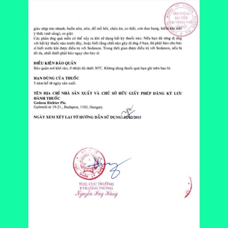 Mua thuốc ngủ Seduxen 5mg online ở đâu Hà Nội, HCM, giá bao nhiêu
