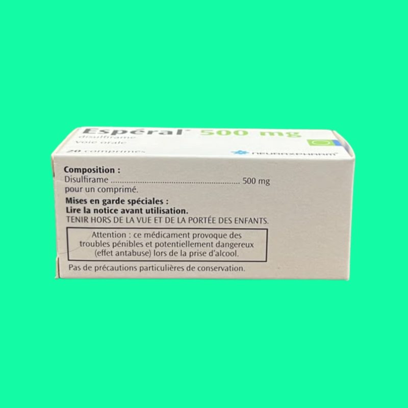 Thuốc cai rượu Esperal 500mg hỗ trợ điều trị tình trạng nghiện rượu