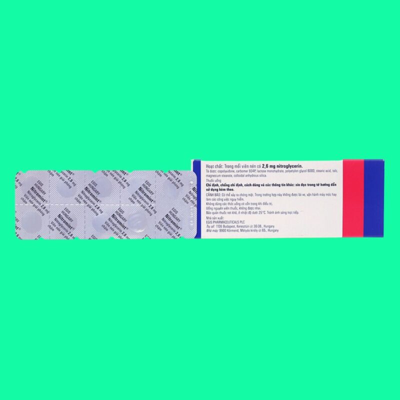 Nitromint 2,6mg là thuốc gì? giá bao nhiêu? mua ở đâu? có tác dụng gì?