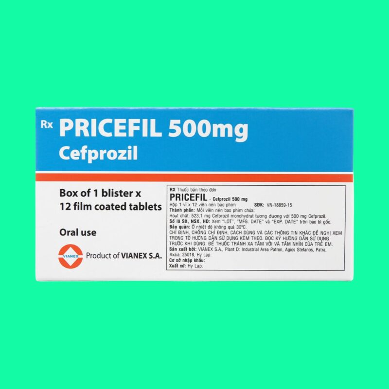 Thuốc Pricefil 500mg là thuốc gì?giá bao nhiêu?có tác dụng gì?mua ở đâu?