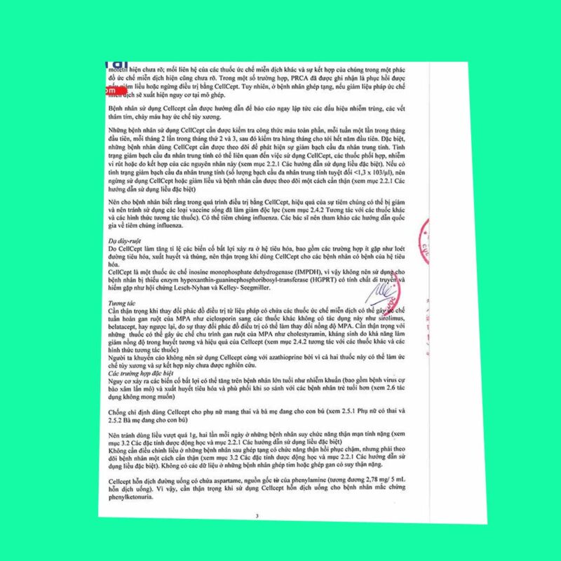 CellCept 250mg: Thuốc dự phòng thải ghép - Dược sĩ Lưu Văn Hoàng