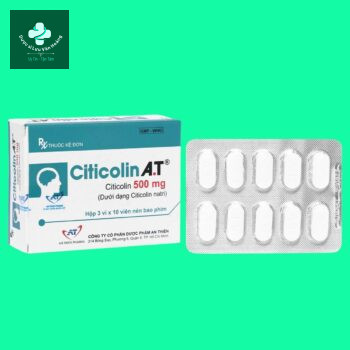 Mặt trước hộp thuốc Citicolin A.T 500mg