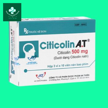 Mặt trước hộp thuốc Citicolin A.T 500mg