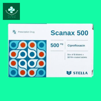 Mặt chính diện của hộp kháng sinh Scanax 500