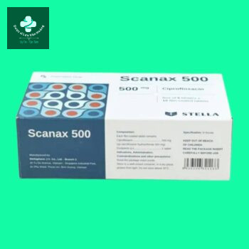 Mặt bên của hộp thuốc Scanax 500