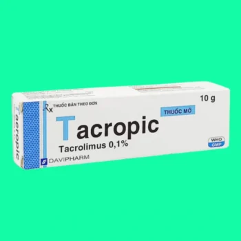Mặt trước của tuýp thuốc Tacropic