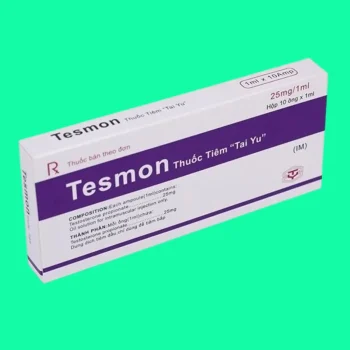 Mặt bên hộp thuốc Tesmon Injection "Tai Yu"