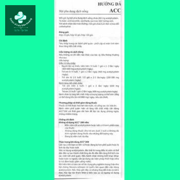 Tờ hướng dẫn sử dụng của thuốc Acc 200