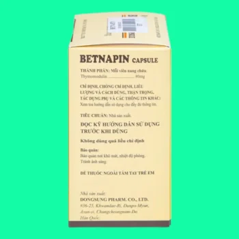 Mặt bên hộp thuốc Betnapin