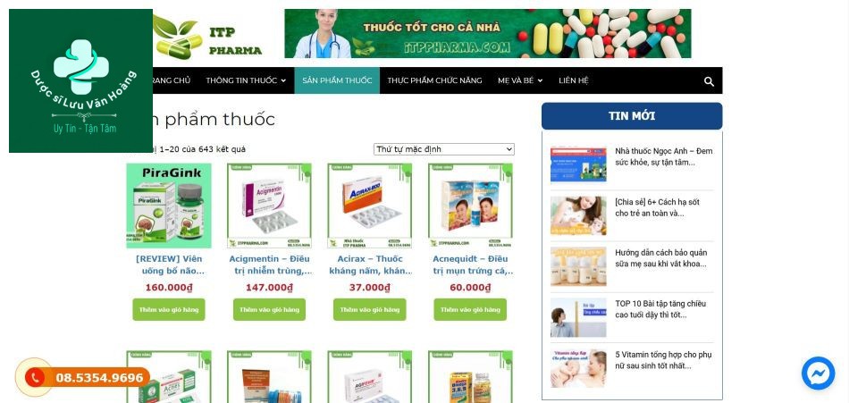 Website của Nhà thuốc ITP Pharma