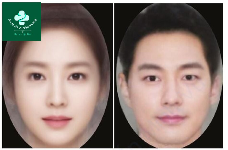 Hình 1.15 Khuôn mặt tổng hợp hấp dẫn của nam và nữ Hàn Quốc được tạo ra từ 10 khuôn mặt đầu vào của những người nổi tiếng Hàn Quốc
