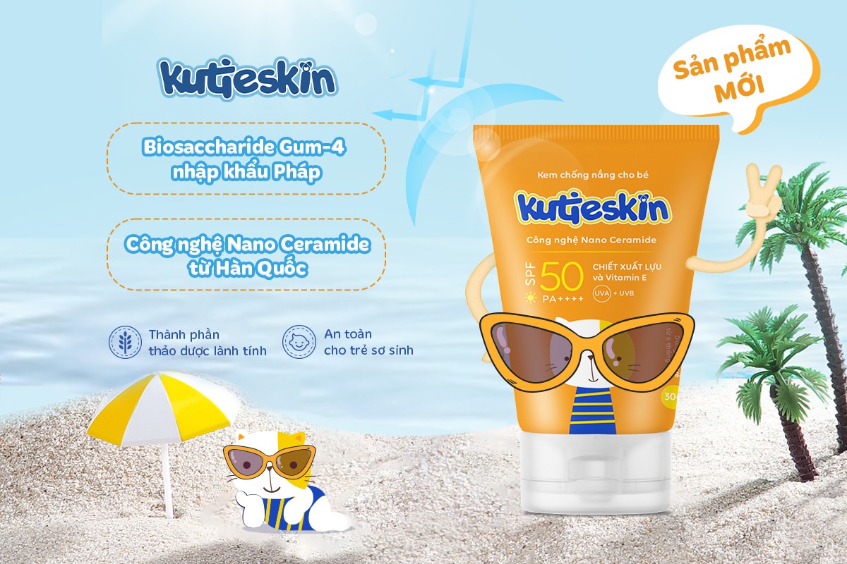 Công dụng của kem chống nắng cho bé Kutieskin