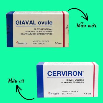 GIAVAL Ovule 10 Thông báo đổi tên và bao bì sản phẩm Cerviron (mẫu cũ) và GIAVAL Ovule (mẫu mới)