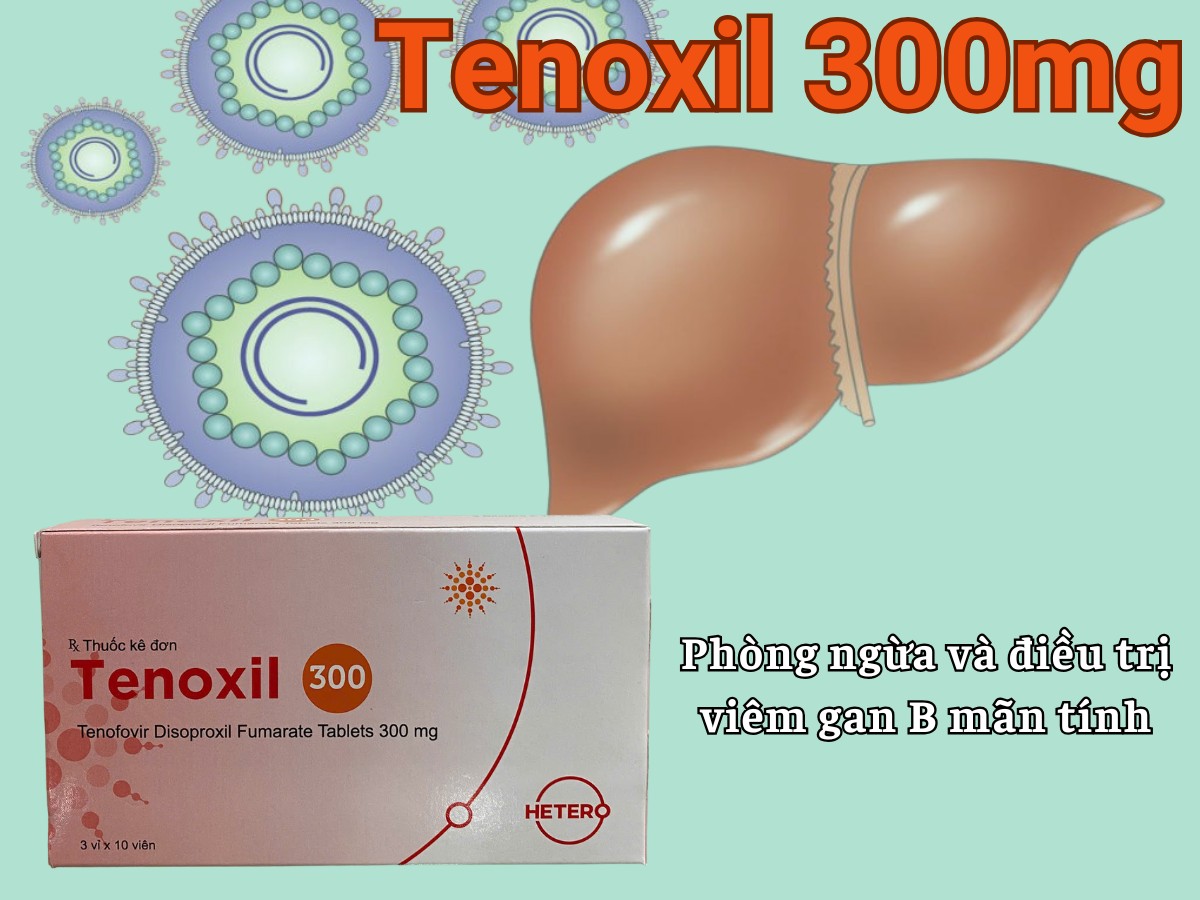 Tenoxil 300mg 13 Thuốc Tenoxil 300mg điều trị viêm gan B mạn tính ở người lớn và trẻ có độ tuổi trên 18.