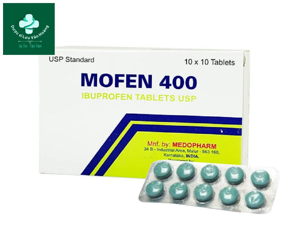Thuốc giảm đau bụng kinh màu xanh Mofen 400