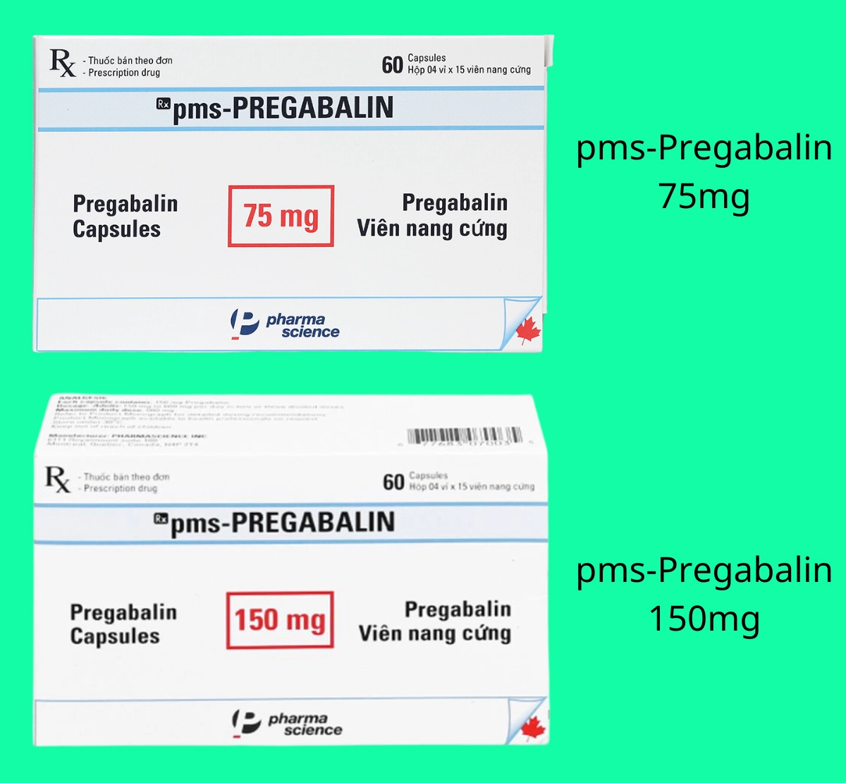 pms-Pregabalin 150mg vs 75mg