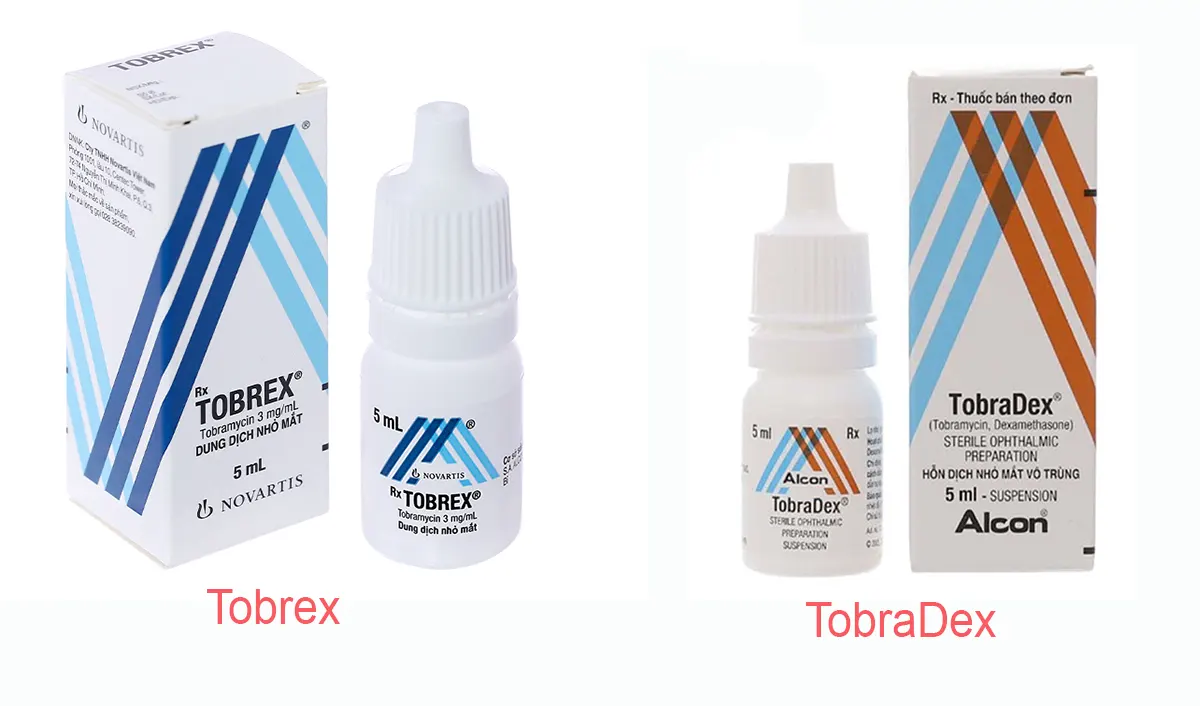 Thuốc nhỏ mắt Tobrex và TobraDex