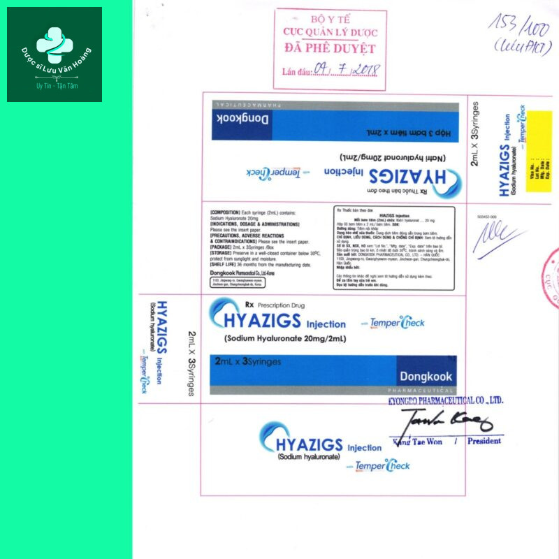 Thuốc Hyazigs Injection - Điều trị viêm xương khớp - Dược sĩ Lưu Văn Hoàng