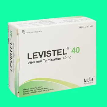 Mặt bên của hộp thuốc Levistel 40
