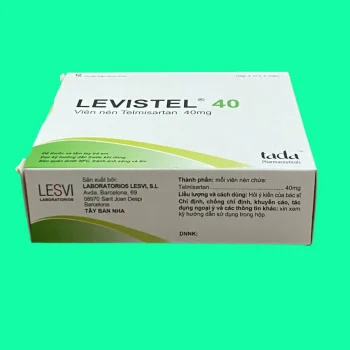 Mặt bên hộp thuốc Levistel 40