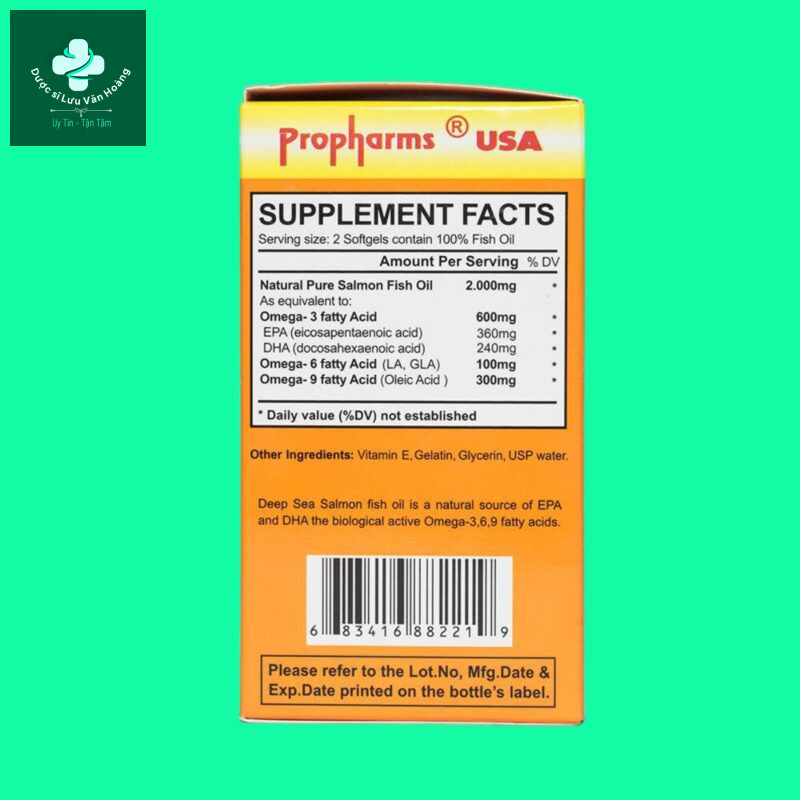 Dầu cá Alaska Omega 3,6,9 Propharms hỗ trợ tim mạch Dược sĩ Lưu Văn Hoàng