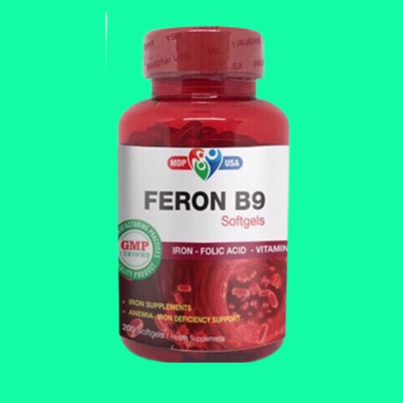 Feron B9 – Softgels Thuốc Sắt Feron B9 – Softgels giúp bổ sung sắt cho ...