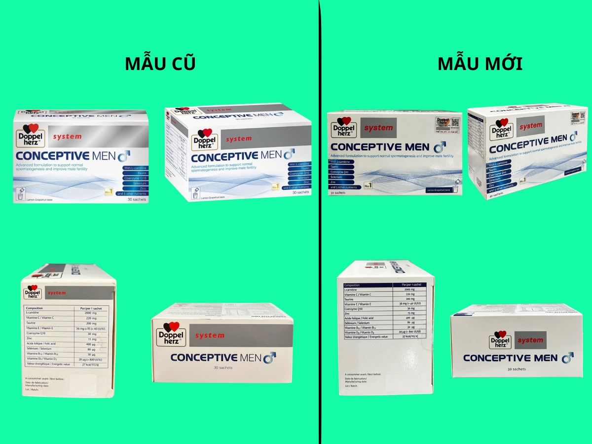 Doppelherz Conceptive Men 11 Conceptive men mẫu cũ và mới