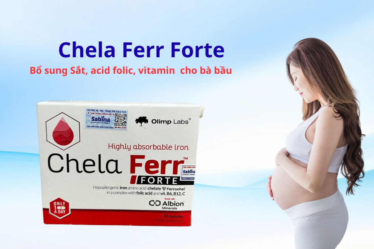 Chela Ferr Forte bổ sung sắt, acid folic cho bà bầu