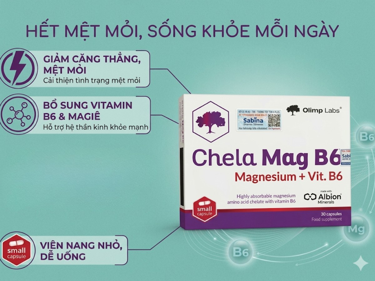 Thuốc Chela-Mag B6 Olimp Labs tăng cường hoạt động hệ thần kinh
