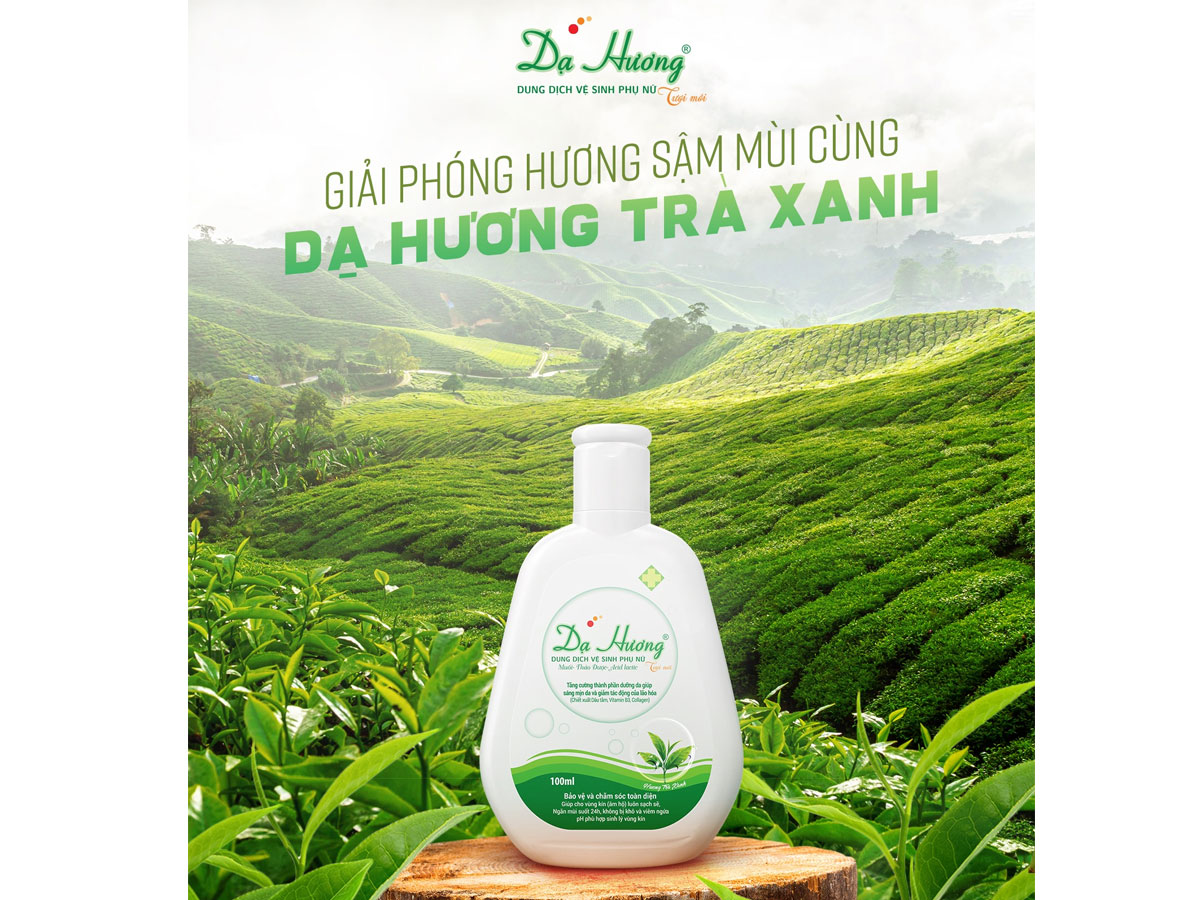 Dung dịch vệ sinh phụ nữ Dạ Hương trà xanh (Chai 100ml)