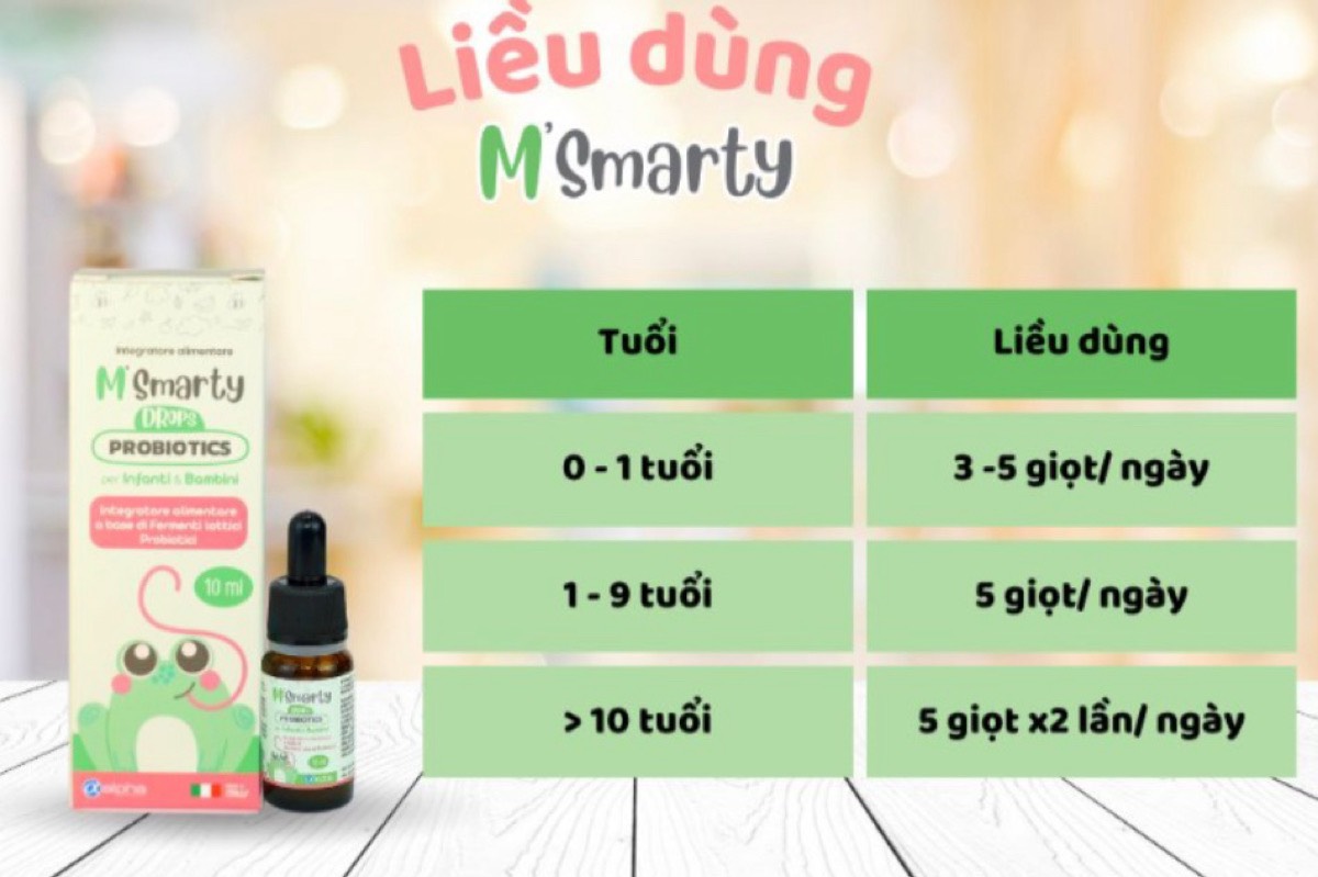 Liều dùng của M'smarty Drops Probiotics