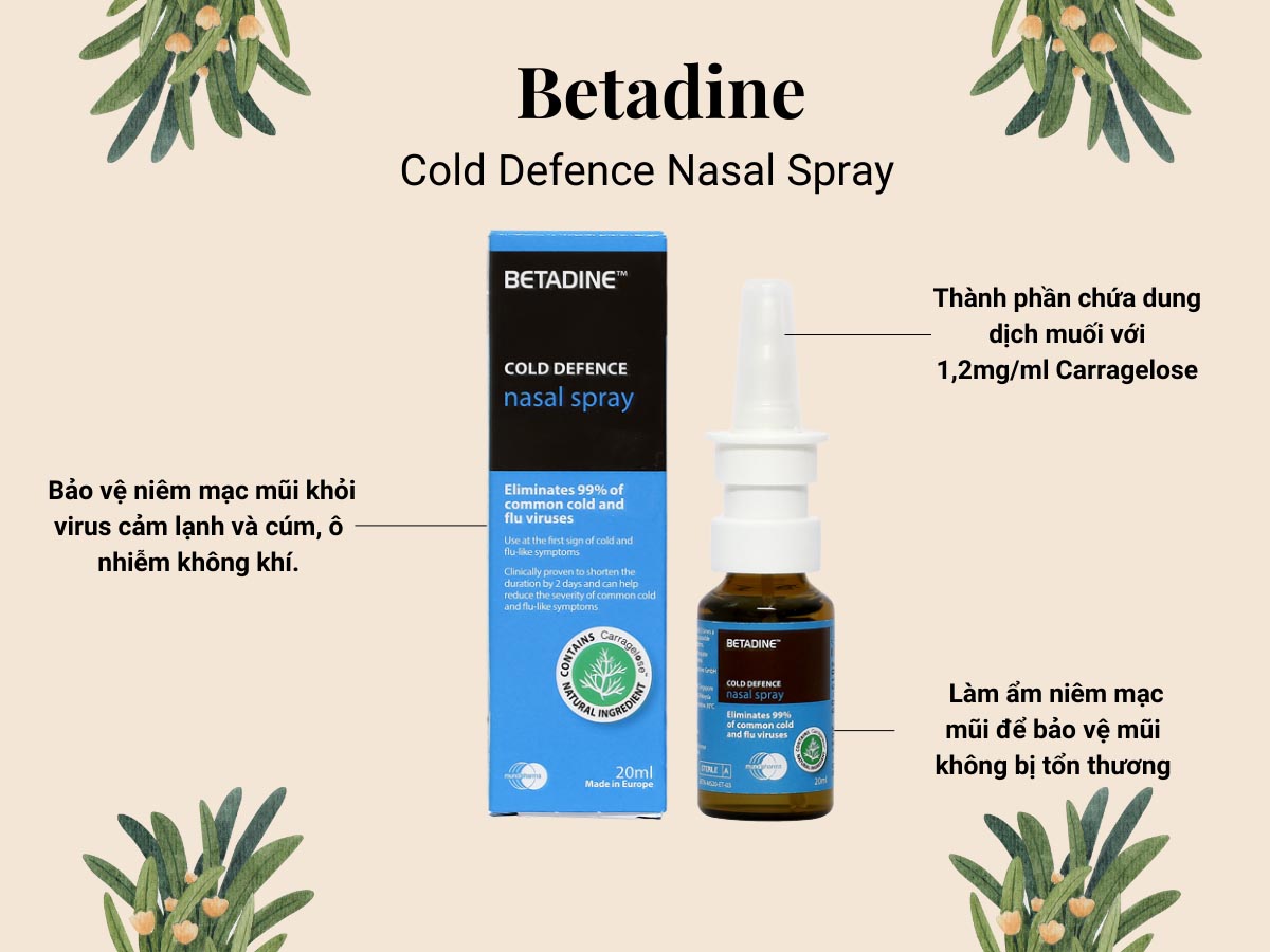 Xịt mũi Betadine Cold Defence Nasal Spray