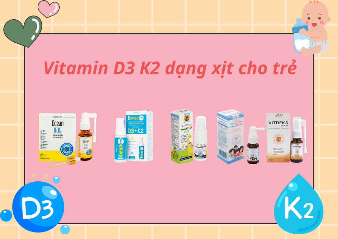 D3 K2 dạng xịt cho trẻ