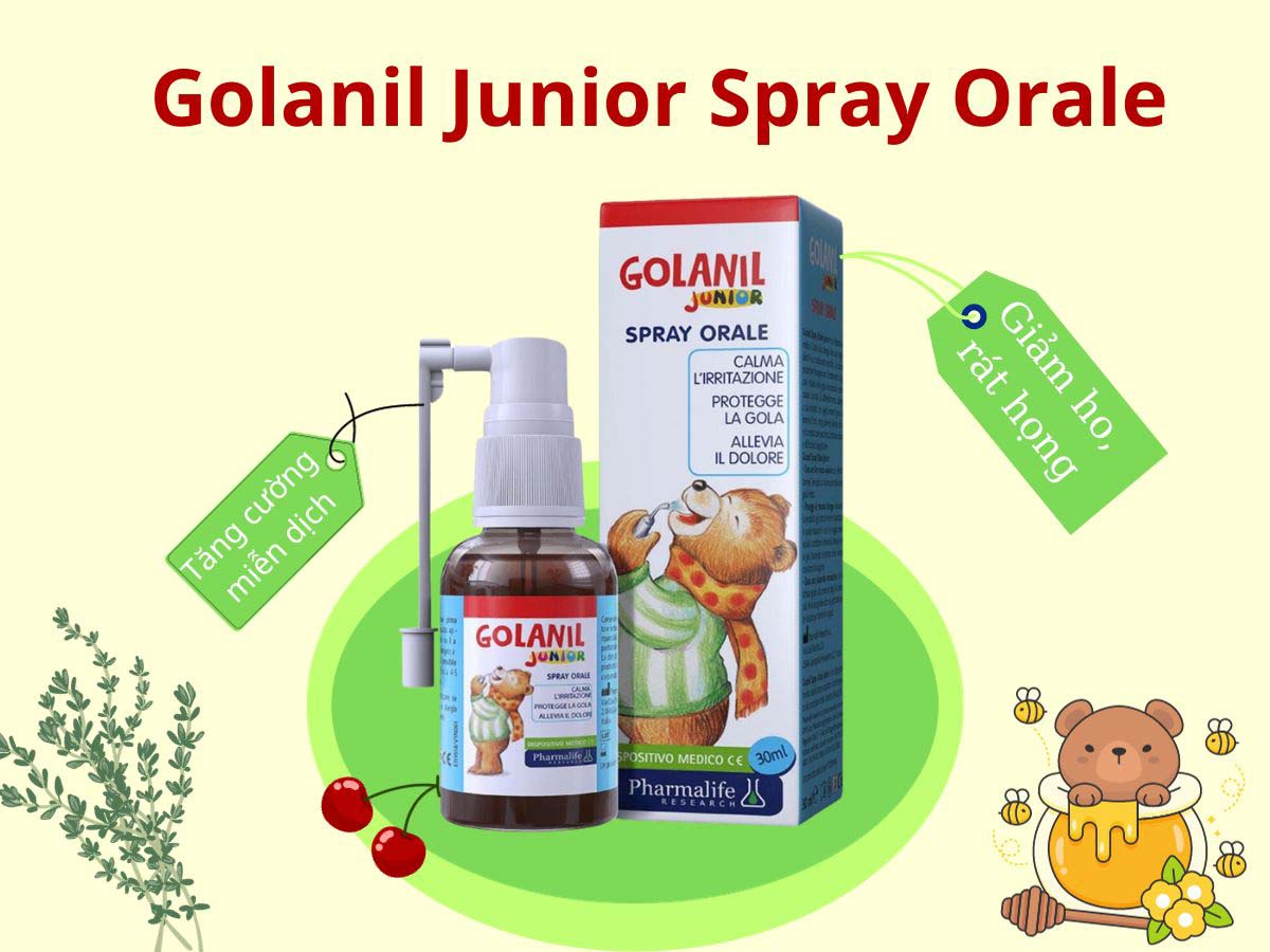 Xịt họng chữa viêm họng từ keo ong - Golanil Junior Spray Orale 30ml