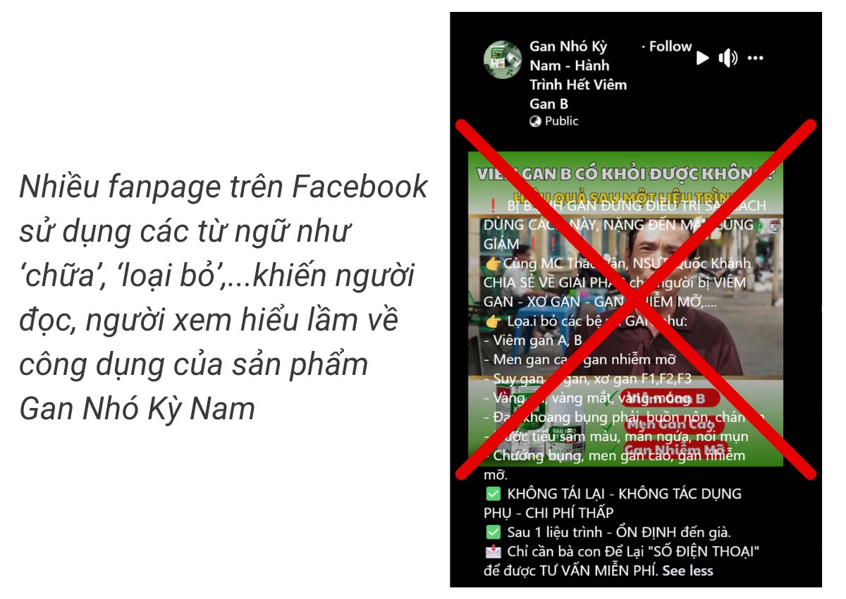 Cảnh báo: Gan Nhó Kỳ Nam quảng cáo sai sự thật, lừa dối người tiêu dùng