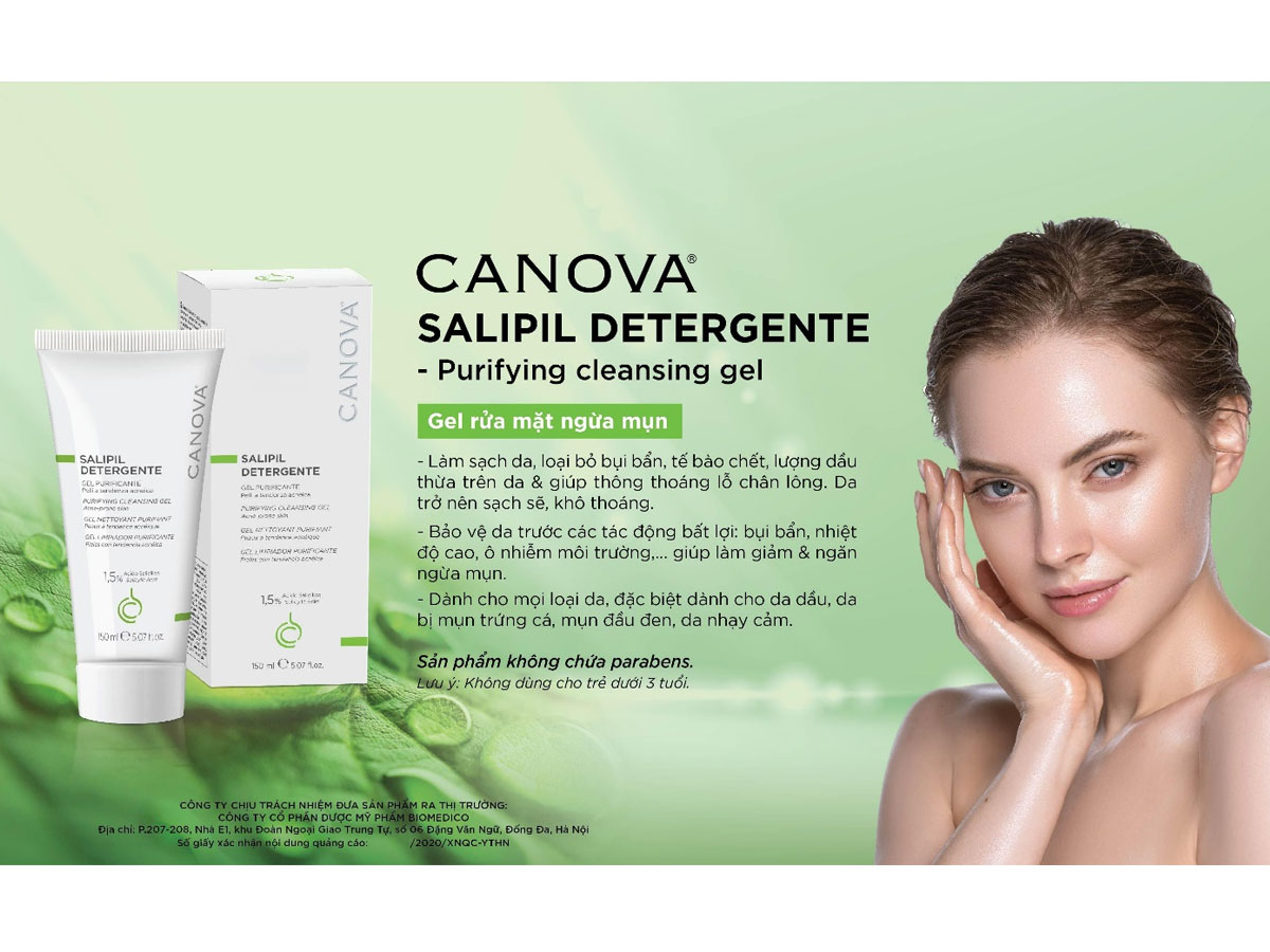 Sữa rửa mặt Canova Salipil Detergente Purifying Cleansing Gel 150ml