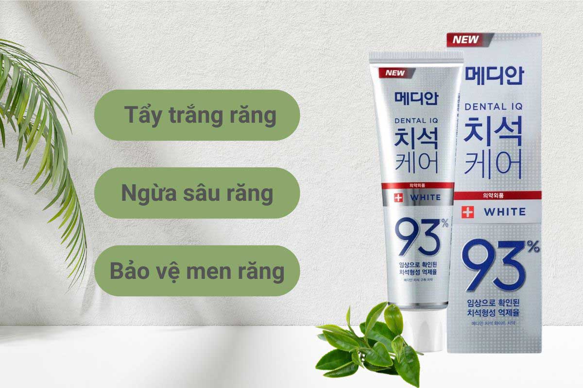 Kem tẩy trắng răng Hàn Quốc Median Dental IQ 93% hương Trà xanh