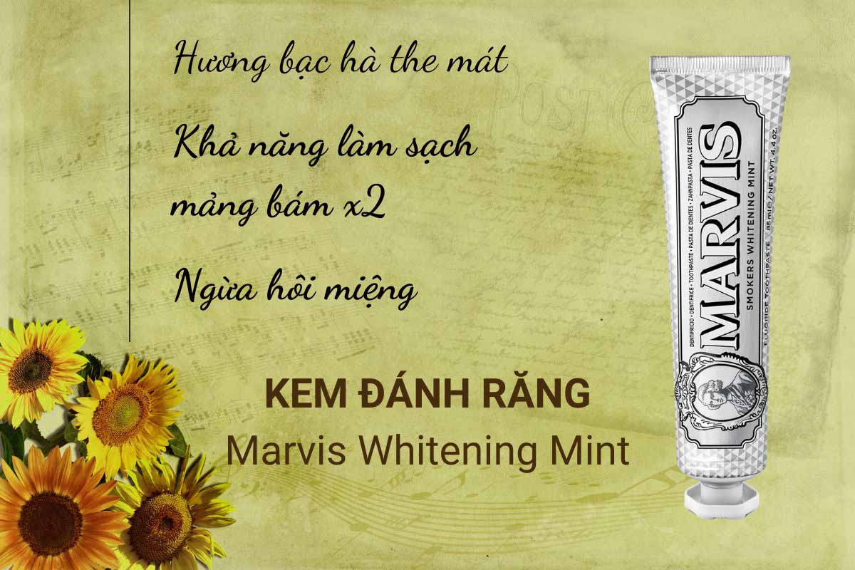 Kem đánh trắng răng Marvis Whitening Mint