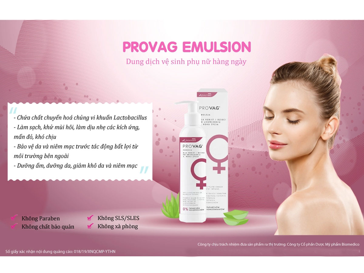Dung dịch vệ sinh phụ nữ Provag Emulsion