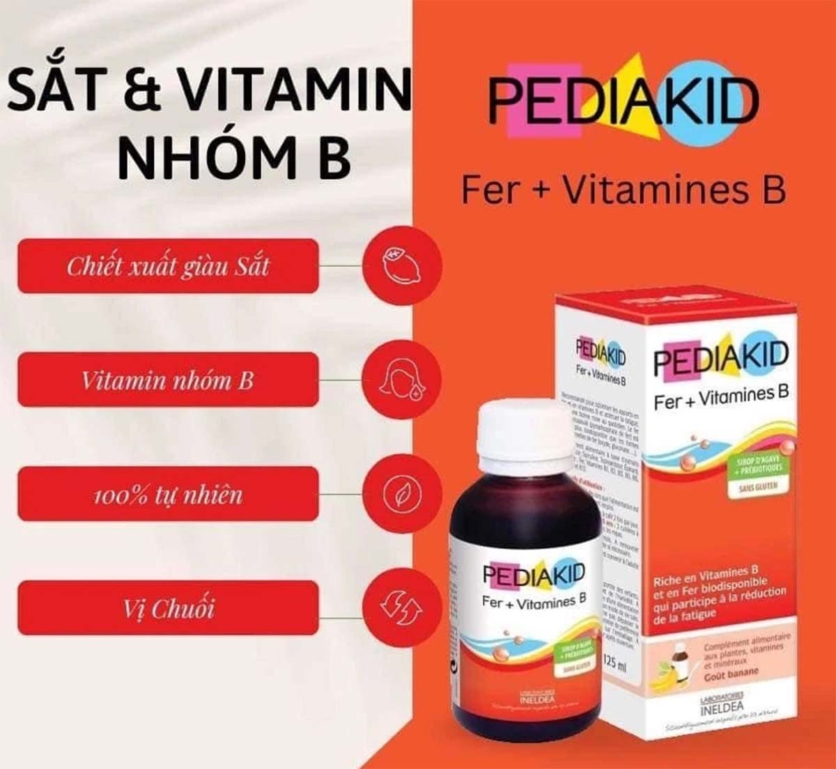 Pediakid Fer + Vitamines B giúp bổ sung dưỡng chất cho trẻ