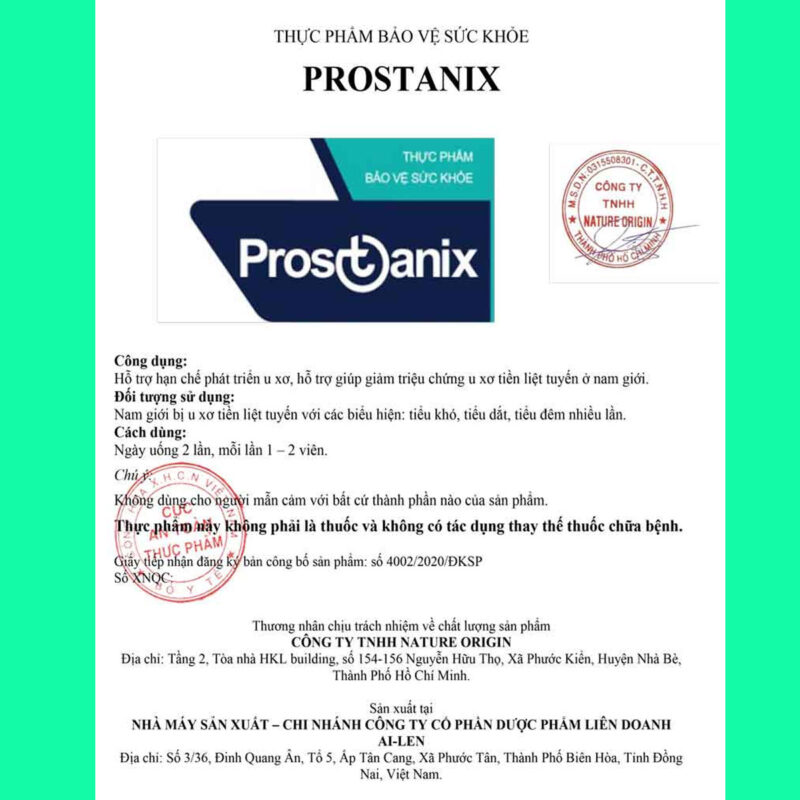 Prostanix: Giảm các triệu chứng của bệnh u xơ tiền liệt tuyến - Dược sĩ ...