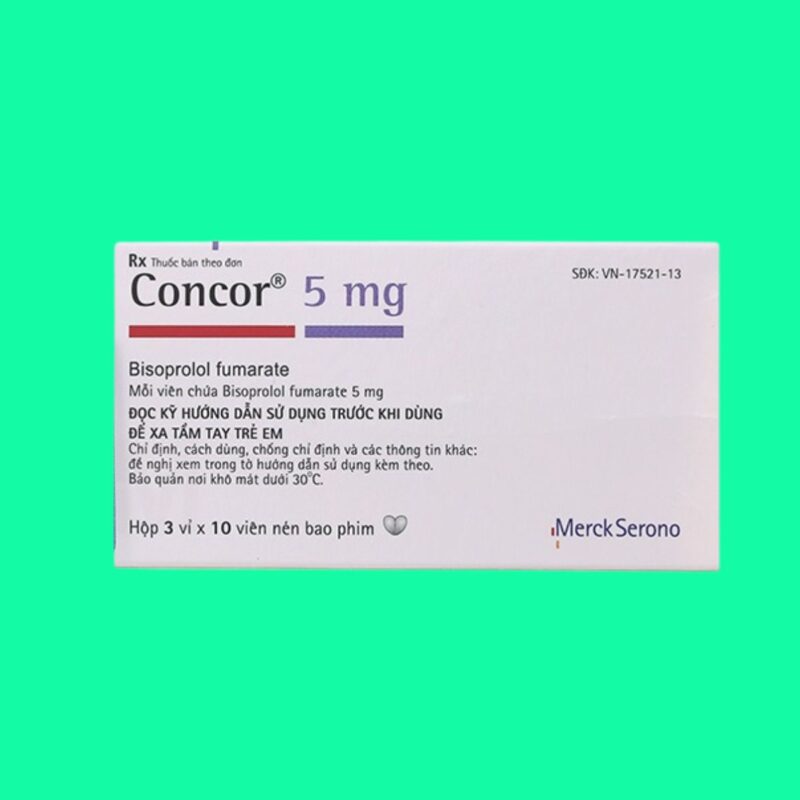 Thuốc Concor 5mg điều trị tăng huyết áp và đau thắt ngực ổn định - Dược ...