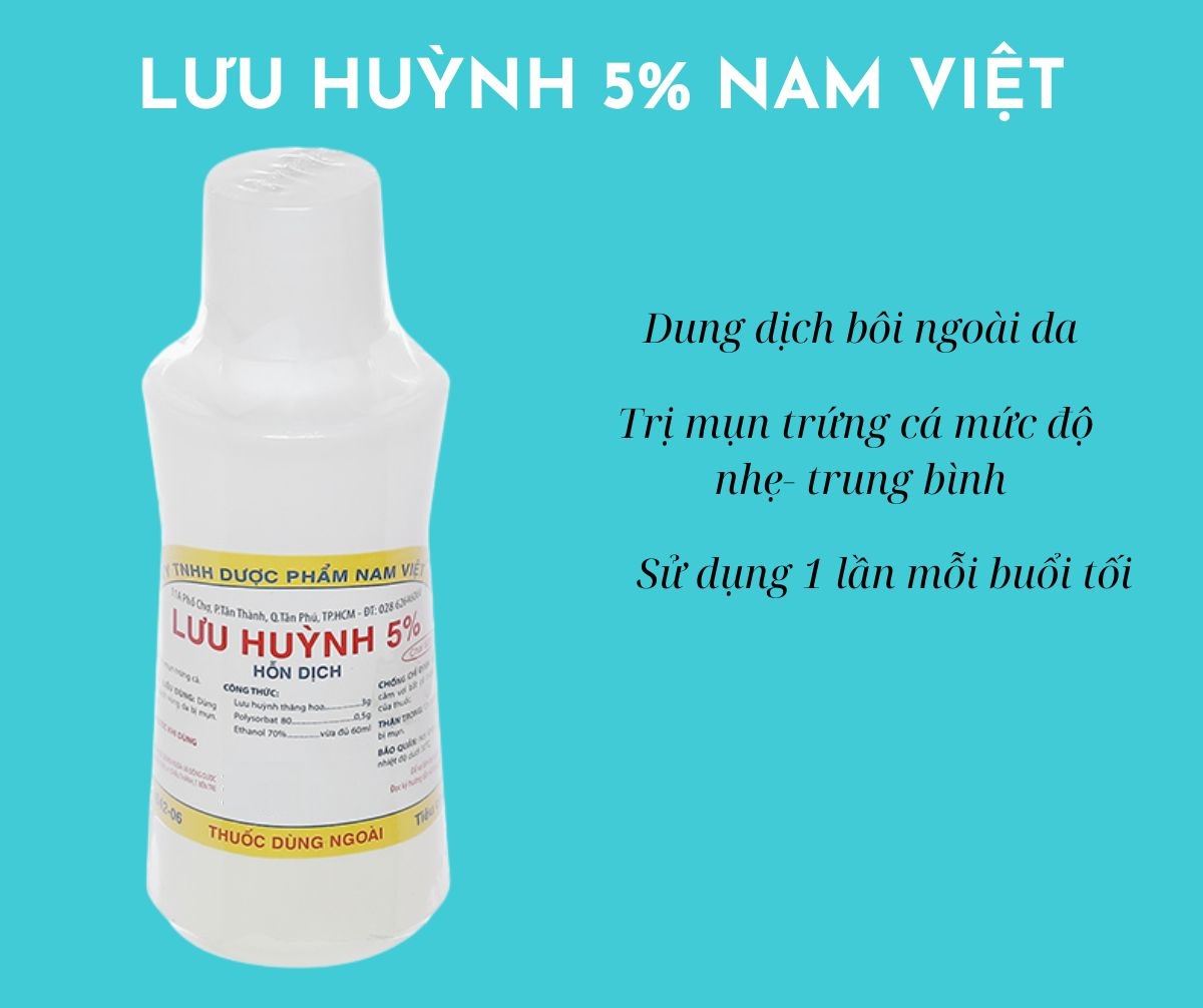 Lưu huỳnh 5% Nam Việt giúp điều trị mụn trứng cá