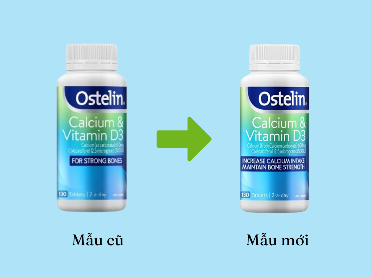 So sánh Ostelin Calcium & Vitamin D3 mẫu cũ và mẫu mới