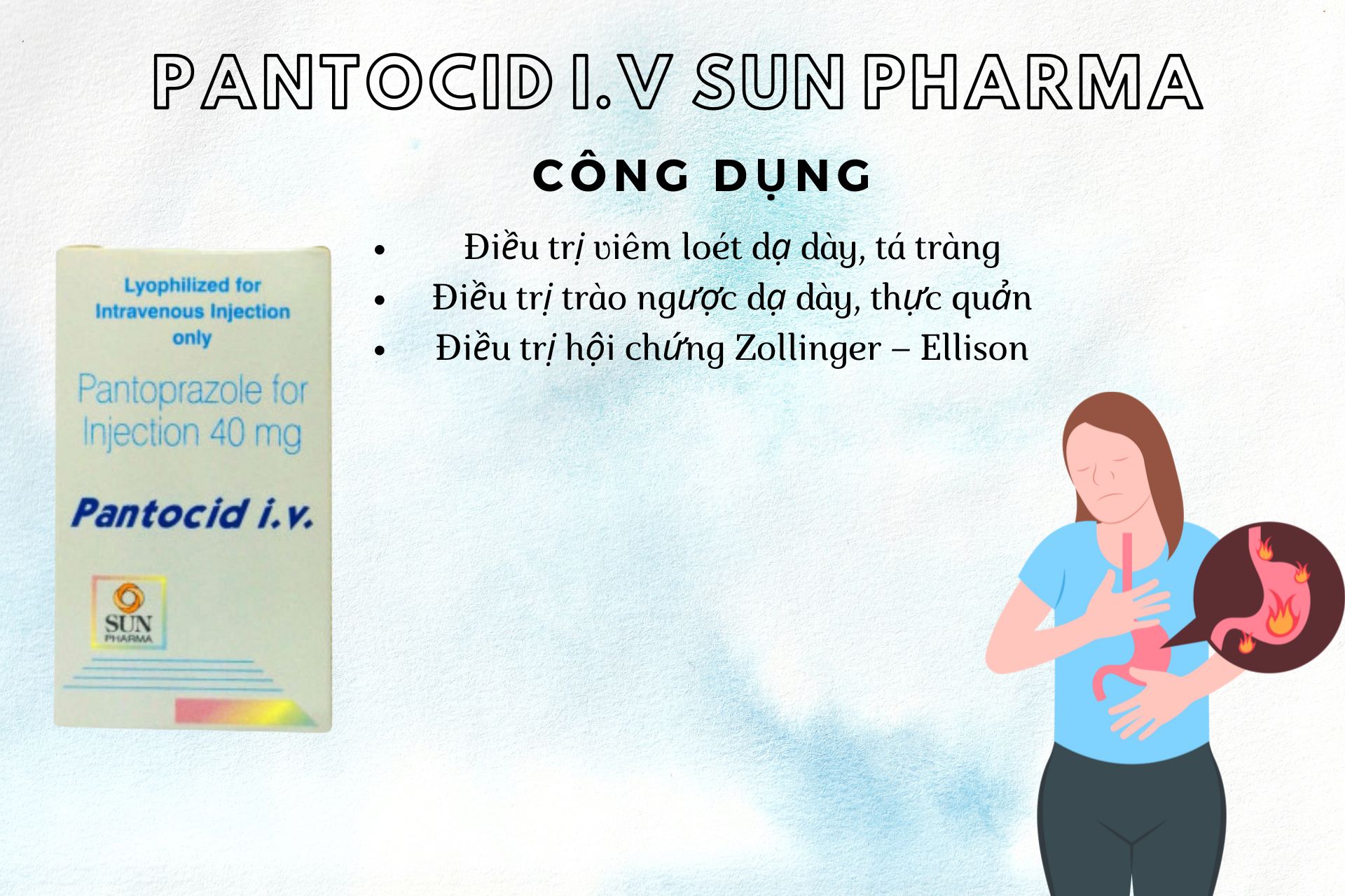 Pantocid I.V Sun Pharma chỉ được tiêm truyền tại cơ sở được Bộ Y tế cấp phép
