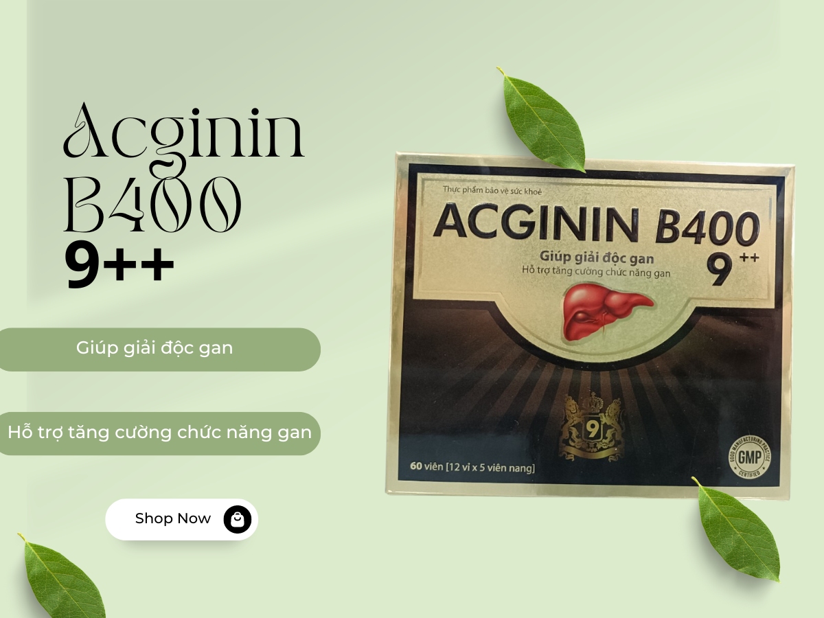 Acginin B400 9++ hỗ trợ tăng cường chức năng gan