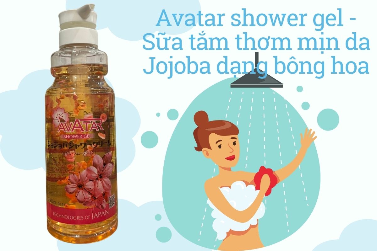 Avatar shower gel - Sữa tắm thơm mịn da Jojoba dạng bông hoa dịu nhẹ, an toàn với da