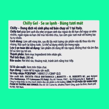 Dung dịch vệ sinh phụ nữ Chilly Gel 200ml