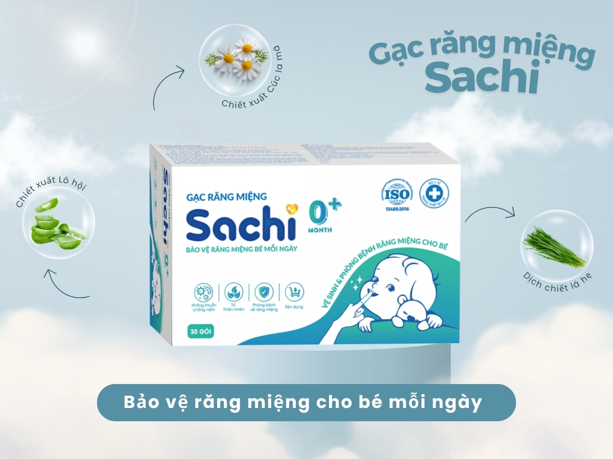 Gạc răng miệng Sachi giúp bảo vệ răng miệng cho bé