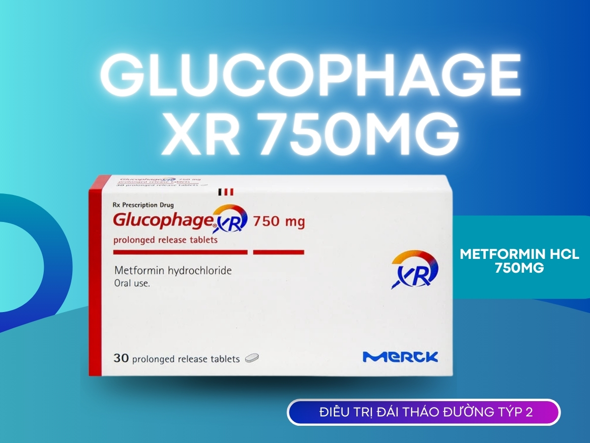 Thuốc Glucophage XR 750mg điều trị tiểu đường týp 2